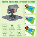 1 garden sprinkler with 16 nozzles, 180° rotating adjustable head, automatic irrigation system, wide coverage, easy to install, no power required, suitable for lawn and garden watering