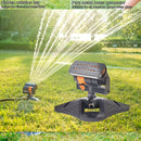 1 garden sprinkler with 16 nozzles, 180° rotating adjustable head, automatic irrigation system, wide coverage, easy to install, no power required, suitable for lawn and garden watering