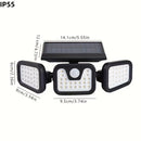 74 LED solar sensor lights with motion sensor, 3 brightness modes, outdoor wall lights, suitable for front door, courtyard, garage, terrace