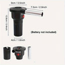 Use the portable battery-powered barbecue fan blower to enhance your outdoor cooking experience. It is ideal for camping, picnics, and charcoal grilling, ensuring efficient airflow for quick and even charcoal ignition.