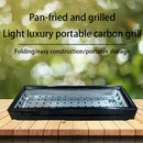 Portable foldable barbecue grill with adjustable height and built-in side rack - heavy-duty metal outdoor barbecue grill, suitable for backyard, camping, picnic - compact storage design with external barbecue cover, durable paint surface, suitable for out