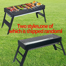 Portable foldable barbecue grill with adjustable height and built-in side rack - heavy-duty metal outdoor barbecue grill, suitable for backyard, camping, picnic - compact storage design with external barbecue cover, durable paint surface, suitable for out