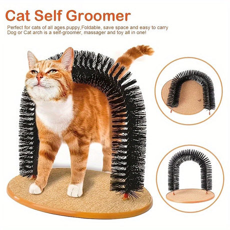 Cat grooming and scratching toys that cats can't resist - Cat Arch Self-Groomer: pamper your cat with massages and grooming brushes!