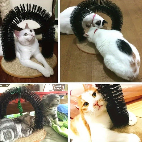 Cat grooming and scratching toys that cats can't resist - Cat Arch Self-Groomer: pamper your cat with massages and grooming brushes!