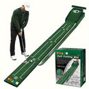 HUAEN Indoor Office Golf Putting Mat, 8-Foot Putting Green, Alignment Guide Included, Lightweight, Men's Golf Equipment