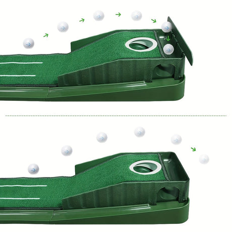 HUAEN Indoor Office Golf Putting Mat, 8-Foot Putting Green, Alignment Guide Included, Lightweight, Men's Golf Equipment