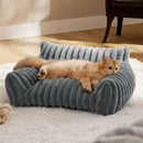 Cute pet cat sofa Standard S size - Puffy cat bed with high-quality soft velvet pile, indoor cat plush sofa bed, strong support and won't collapse