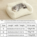 Cute pet cat sofa Standard S size - Puffy cat bed with high-quality soft velvet pile, indoor cat plush sofa bed, strong support and won't collapse
