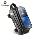 WEST BIKING Large Capacity Bike Front Handle Bag - Heavy-duty nylon and EVA structure, with zipper storage space, can accommodate 7-inch mobile phone, 7-inch tablet, tools - compatible with road bike, mountain bike, safety zipper closure