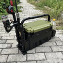 Double-layer multi-function outdoor storage fishing box, can be used as a stool, convenient storage of various fishing lines, bait, live fish.