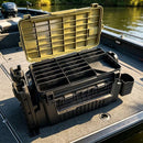 Double-layer multi-function outdoor storage fishing box, can be used as a stool, convenient storage of various fishing lines, bait, live fish.