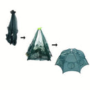 1 piece foldable hexagonal fishing net, various sizes - portable PA nylon net, suitable for mackerel, red crab, crab, etc. - dark green, easy outdoor fishing tool, suitable for Father's Day and holidays, fishing net