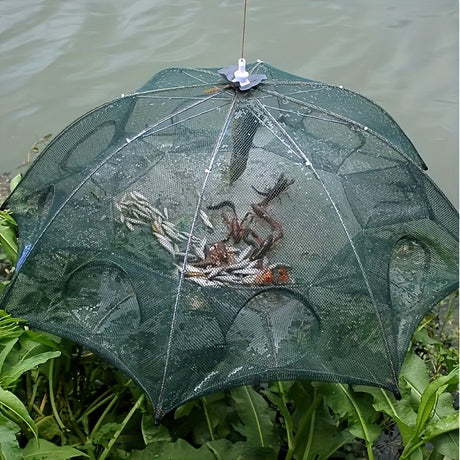 1 piece foldable hexagonal fishing net, various sizes - portable PA nylon net, suitable for mackerel, red crab, crab, etc. - dark green, easy outdoor fishing tool, suitable for Father's Day and holidays, fishing net