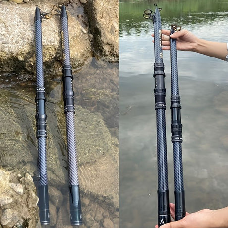 Ultra-hard carbon fiber fishing rod 3m, with anti-slip handle and metal ground inserts - suitable for sea rock fishing, surfing casting and long-range casting