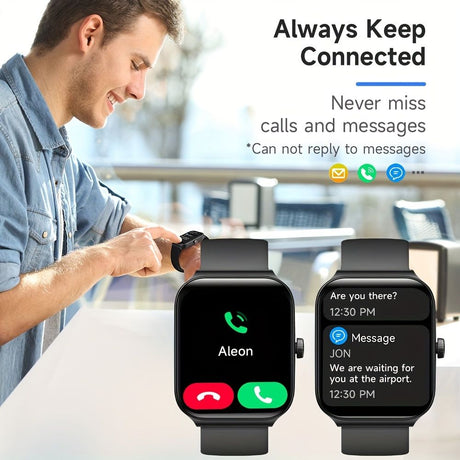 Smartwatch, men's and women's, 4.95cm fitness tracker, supports answering/making calls, wireless/睡Sleep tracking / 50 exercise modes, fitness watch, holiday gift, Valentine's Day gift