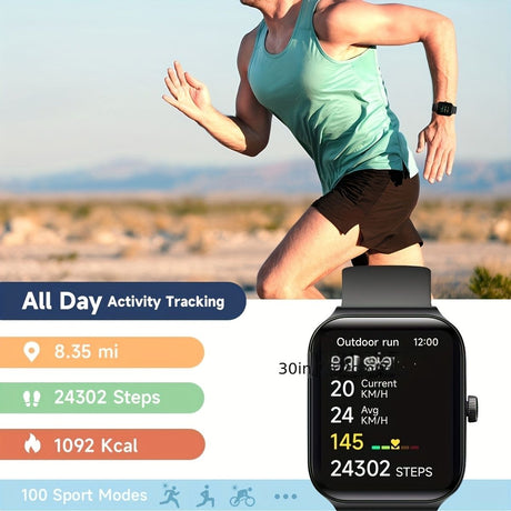 Smartwatch, men's and women's, 4.95cm fitness tracker, supports answering/making calls, wireless/睡Sleep tracking / 50 exercise modes, fitness watch, holiday gift, Valentine's Day gift