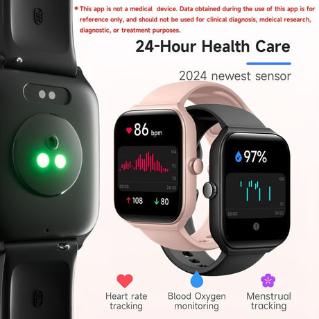 Smartwatch, men's and women's, 4.95cm fitness tracker, supports answering/making calls, wireless/睡Sleep tracking / 50 exercise modes, fitness watch, holiday gift, Valentine's Day gift