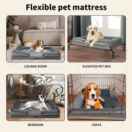 1 piece set XL size 102*80*18cm orthopedic foam dog bed, designed for super large dogs, C-shaped orthopedic dog bed, washable dog sofa bed, with removable cover and non-slip bottom, with supportive foam sofa design, suitable for pet dogs, cats, rabbits, c