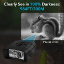 36 megapixel 4K night vision binoculars with infrared function, 7.62 cm high-definition screen, 10x magnification, infrared digital night vision camera can achieve 100% observation in complete darkness, suitable for hunting, farm monitoring, wildlife obse