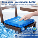 Ultra-large gel honeycomb cushion - Thick, soft, breathable, slip-resistant cooling pad, suitable for wheelchairs, offices - reduces sweating and pressure pain, all-season, lightweight, adjustable, comfortable all year round | breathable
