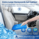 Ultra-large gel honeycomb cushion - Thick, soft, breathable, slip-resistant cooling pad, suitable for wheelchairs, offices - reduces sweating and pressure pain, all-season, lightweight, adjustable, comfortable all year round | breathable