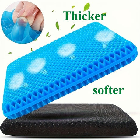 Ultra-large gel honeycomb cushion - Thick, soft, breathable, slip-resistant cooling pad, suitable for wheelchairs, offices - reduces sweating and pressure pain, all-season, lightweight, adjustable, comfortable all year round | breathable