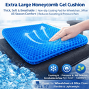 Ultra-large gel honeycomb cushion - Thick, soft, breathable, slip-resistant cooling pad, suitable for wheelchairs, offices - reduces sweating and pressure pain, all-season, lightweight, adjustable, comfortable all year round | breathable