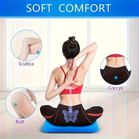 Ultra-large gel honeycomb cushion - Thick, soft, breathable, slip-resistant cooling pad, suitable for wheelchairs, offices - reduces sweating and pressure pain, all-season, lightweight, adjustable, comfortable all year round | breathable