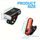 1 pack of bicycle lights | front and rear lights, 4 modes, USB charging, super bright LED night riding lights, handlebar mount, not waterproof, suitable for road/mountain bikes