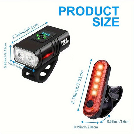 1 pack of bicycle lights | front and rear lights, 4 modes, USB charging, super bright LED night riding lights, handlebar mount, not waterproof, suitable for road/mountain bikes