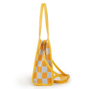 "Yuanqi Checkerboard" Warm Yellow tote bag | Two-in-one handbag and cross-body bag, can hold sunshine and trivial matters, the first choice for energetic commuting