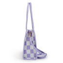 "Taro Mud Chessboard" light purple tote bag | two-in-one handbag and cross-body bag, can hold a computer + documents + girly heart, gentle to the point of breaking the rules
