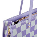 "Taro Mud Chessboard" light purple tote bag | two-in-one handbag and cross-body bag, can hold a computer + documents + girly heart, gentle to the point of breaking the rules