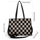 Black and gray color-matched tote bag | large capacity, can be carried by hand or cross-body, suitable for street photography and commuting