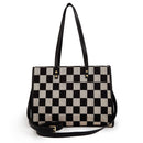 Black and gray color-matched tote bag | large capacity, can be carried by hand or cross-body, suitable for street photography and commuting