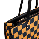 Yellow and black checkered tote bag | Go shopping/to work/on a trip, wear it in different styles