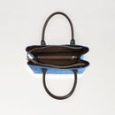 Color-contrast leather shoulder bag | 3D woven pattern small tote, one bag for commuting and shopping
