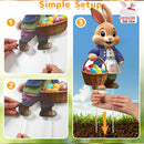 2DFlat, 8pcs Easter Gentleman Rabbit Group Decoration, exquisite shape holding egg basket / carrot rabbit, fashionable dress design outdoor waterproof easy to install props, spring courtyard atmosphere Gentleman Rabbit Group Plaque Decoration