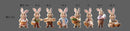 2DFlat, 8pcs Easter Gentleman Rabbit Group Decoration, exquisite shape holding egg basket / carrot rabbit, fashionable dress design outdoor waterproof easy to install props, spring courtyard atmosphere Gentleman Rabbit Group Plaque Decoration