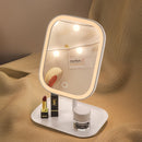 LED makeup mirror, lighted sink mirror, 3-light mode lighting makeup mirror, touch control, portable stand and foldable compact mirror, Light makeup table, rechargeable battery, portable LED makeup mirror, women's Christmas gift, suitable for home / bedro