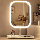 LED makeup mirror, lighted sink mirror, 3-light mode lighting makeup mirror, touch control, portable stand and foldable compact mirror, Light makeup table, rechargeable battery, portable LED makeup mirror, women's Christmas gift, suitable for home / bedro