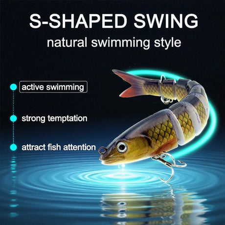 QQNAL5PCS Lure Beginner Set - 7-section sink bait suitable for both fresh and saltwater, stylish swimming style, long-distance casting without breaking the line, comes with a waterproof box, catch all species of bass, trout, and pike in one net.