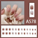 12 boxes / 288 pieces, white light luxury fashion French ins style flash sweet cool simple empress spicy girl new spring wear nail set