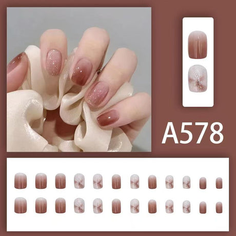 12 boxes / 288 pieces, white light luxury fashion French ins style flash sweet cool simple empress spicy girl new spring wear nail set