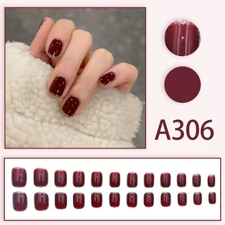 12 boxes / 288 pieces, white light luxury fashion French ins style flash sweet cool simple empress spicy girl new spring wear nail set