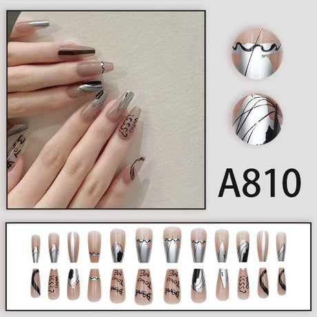 12 boxes / 288 pieces, white light luxury fashion French ins style flash sweet cool simple empress spicy girl new spring wear nail set