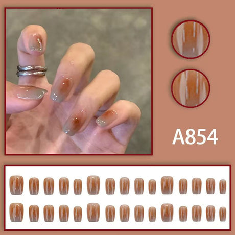12 boxes / 288 pieces, white light luxury fashion French ins style flash sweet cool simple empress spicy girl new spring wear nail set