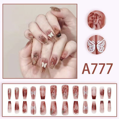 12 boxes / 288 pieces, white light luxury fashion French ins style flash sweet cool simple empress spicy girl new spring wear nail set