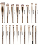 MAANGE 18-piece professional makeup brush set, including 18 makeup brushes + velvet cloth bag, soft brush hair makeup brushes, foundation brush, eye shadow brush, blending brush, concealer brush, eyeliner brush, skin-friendly powder puff set, travel porta