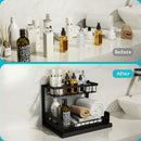 Kitchen sink storage box, pull-out cabinet storage box 2-layer sliding sink rack cabinet storage rack, kitchen bathroom cabinet sink drain storage pull-out frame
